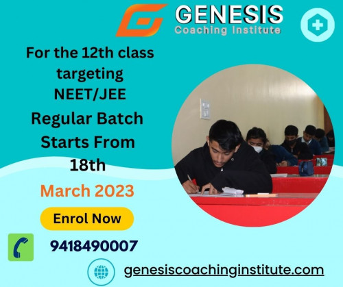 If you're looking for the Best coaching institute for NEET in Himachal Pradesh, you've come to the right place! Our institute provides students with the guidance, support, and resources needed to excel in the NEET entrance exam. Join our Genesis Coaching Institute now and let us help you achieve your dream of becoming a successful medical professional. Our dedicated team is ready to help you succeed, all you have to do is take that first step and contact us! Please For More Information Contact Us at 9418490007.
https://genesiscoachinginstitute.com/gallery/
