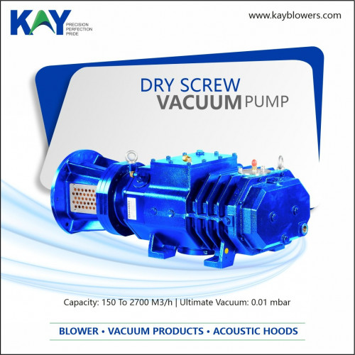 Dry Screw Vacuum Pump are High Efficient, low working cost, streamline process vacuum, for use in most harsh gas and many industrial applications.
Suitable for pumping toxic, corrosive and condensable gas by special material of construction

Visit us: https://www.kayblowers.com