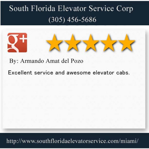 South Florida Elevator Service Corp.
6956 NW 51st ST
Miami FL 33166
(305) 456-5686

http://www.southfloridaelevatorservice.com/deerfield-beach/