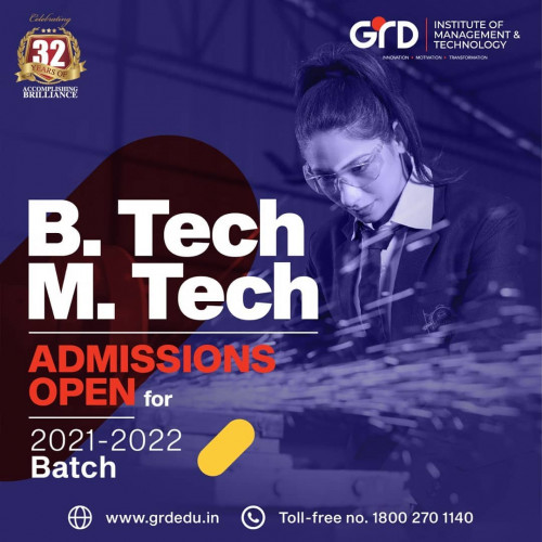 Wondering which institution to choose for B.Tech or M.Tech? ?
We truly understand your concerns and what students consider when it comes to career and exposure. The advancement in technology is changing rapidly and so we at GRD have re-aligned with the industry and its future-disrupting technologies. 
? Admissions are now open! 
Check it out our website - https://grdedu.in/  
or call us at our toll - free number 1800 270 1140  to get more detailed information.
.
.
.
.
.
#GRD #admission  #btech  #mtech #grdinstituteofficial  #dehradun #engineering #engineeringcollege #collegesinDehradun #Dehradun