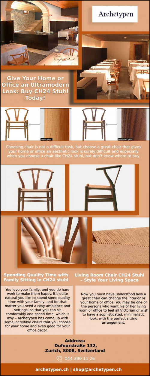 Choosing chair is not a difficult task, but choose a great chair that gives your home or office an aesthetic look is surely difficult and especially when you choose a chair like CH24 stuhl, but don't know where to buy. Visit us at: https://homment.com/AWtki87mZPysYrAfUUgI