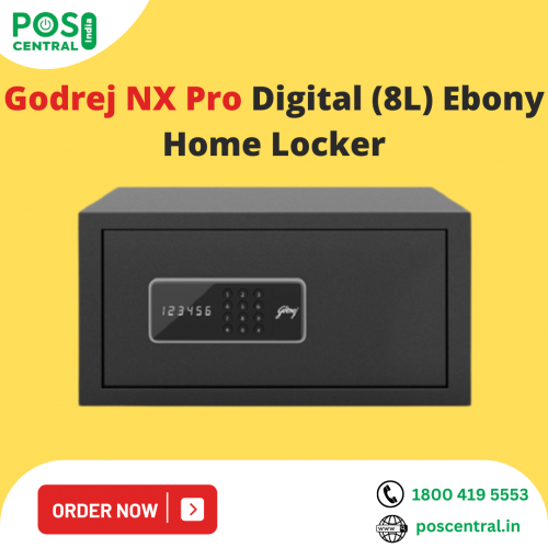 The Godrej NX Pro Digital (8L) Ebony Home Locker is a compact, reliable, safe locker that is designed to provide secure storage for your valuables at home. The locker has an electronic keypad that allows you to set your own 4-6 digit passcode. It also has a motorized shooting bolt system that provides added security. The locker has a low battery indicator that alerts you when the battery is running low. The Locker has a capacity of 8 liters, which is suitable for storing small items & other valuables. So, hurry up and Buy Godrej NX Pro Digital (8L) Ebony Home Locker with free shipping from POS Central India. For more information, go through https://www.poscentral.in/godrej-nx-pro-digital-8l-ebony-home-locker.html