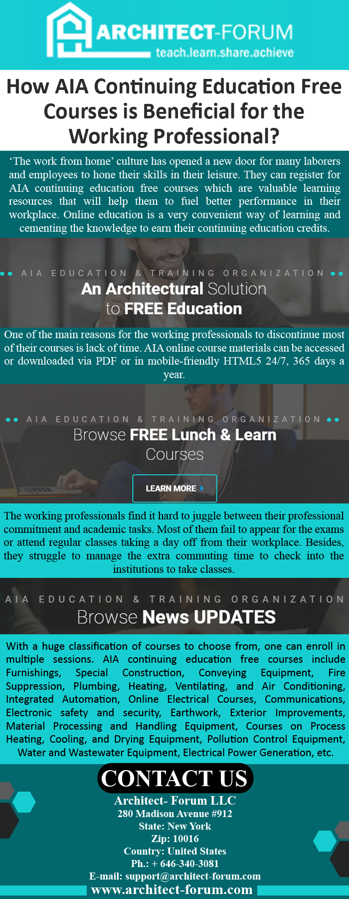 Avail AIA Continuing education free courses to hone professional skill