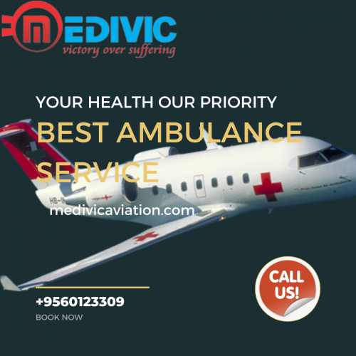 Medivic Aviation Air Ambulance Service in Siliguri is providing service with emergency cover on some major and serious incidents. We have skilled doctors on staffs that are always ready to assist and transfer patients as needed. This Medivic Aviation is providing the fastest and best emergency transport service provider.
More@ https://bit.ly/2CNvweO