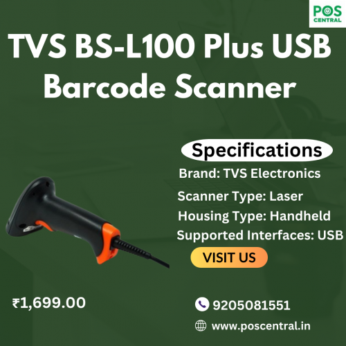 The TVS BS-L100 Plus USB Barcode Scanner is a reliable and efficient tool for businesses of all sizes. With its plug-and-play functionality, it seamlessly integrates into your existing system. This scanner offers quick and accurate scanning, making inventory management a breeze. Its ergonomic design ensures comfortable use during long hours of operation. Compatible with various types of barcodes, it enhances productivity in retail, warehouses, and offices. The USB connectivity allows for easy setup and flexibility in usage. Durable construction ensures longevity, providing a cost-effective solution for your scanning needs. You can visit the POS Central India website to buy TVS l100 plus at a reasonable cost. https://www.poscentral.in/tvs-bs-l100-plus-barcode-scanner.html