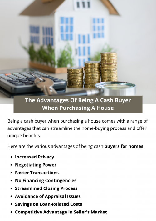 Cash buyers enjoy advantages such as faster transactions, negotiating power, no financing contingencies, and streamlined closings. Savings on loan-related costs, increased privacy, avoidance of appraisal issues, and flexibility in closing timelines contribute to a smoother process. To know more visit here https://www.904homebuyer.com/buy