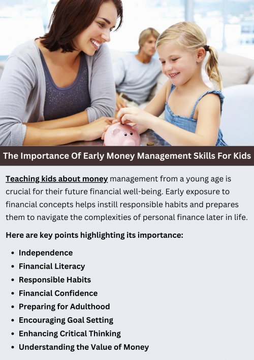 Early money management skills are vital for kids as they lay the foundation for financial responsibility and independence later in life. Teaching children about budgeting, saving, and spending instills habits that promote wise financial decisions. By learning these skills early, kids develop a greater understanding of the value of money and are better equipped to navigate their financial futures with confidence and responsibility. To know more visit here https://inflationeducation.net/