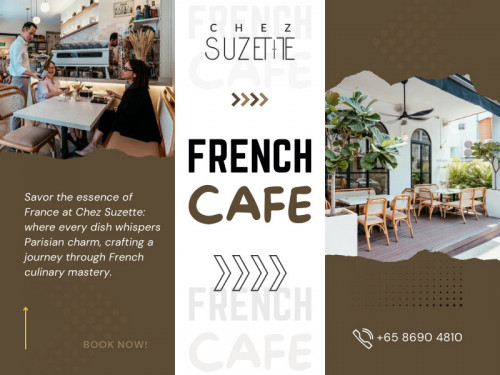 When it comes to enjoying a delightful culinary experience, few places rival the charm of a French cafe. With its rich history, delectable pastries, and aromatic coffee, a visit to a French cafe can be a truly memorable affair. 

Official Website : https://www.chezsuzette.sg/

Chez Suzette
Address: 5 Teck Lim Rd, #01-01, Singapore 088383
Phone: +6586904810

Find us on Google Maps: https://maps.app.goo.gl/KzY5ko9t3hDgZFRo9

Our Profile: https://gifyu.com/chezsuzette

More Images:
https://rcut.in/YKJyTk13
https://rcut.in/0hkhYhSs
https://rcut.in/9YselIQO
https://rcut.in/7Hk2nheL
https://rcut.in/KufM4Y9q
https://rcut.in/deemi2vY