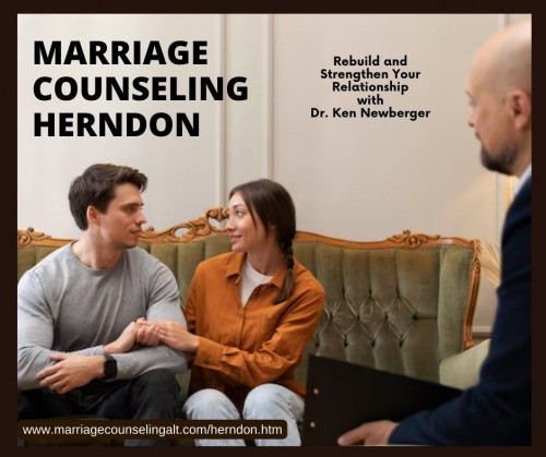 Marriage Counseling Herndon offers compassionate and professional guidance to couples facing relationship challenges. With a focus on communication, understanding, and resolution, therapists near Herndon provide a safe space for couples to explore their feelings, address conflicts, and rebuild trust. Through evidence-based techniques and personalized approaches, they help couples navigate through difficulties, strengthen their bond, and cultivate healthier, more fulfilling relationships.

Visit: https://www.marriagecounselingalt.com/herndon.htm

#MarriageCounselingHerndon 
#HerndonMarriageCounseling
#MarriageCounselingHerndonVA