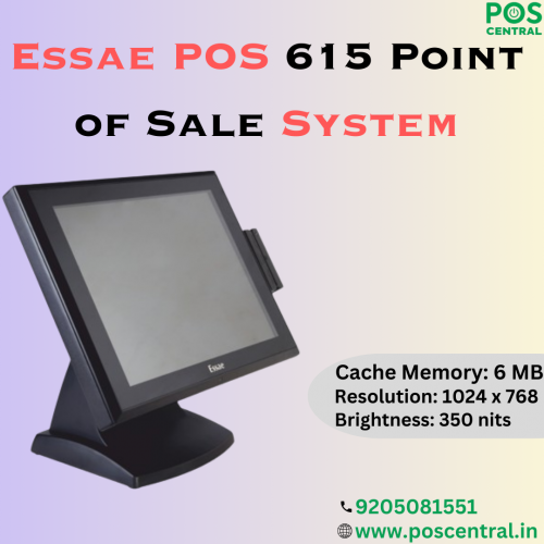 The Essae POS 615 point of sale system is a powerful tool designed to streamline transactions and enhance efficiency in businesses. With its impressive specifications, including a 6 MB cache memory, a speedy processor running at 3.00 GHz (boostable up to 4.10 GHz with Turbo Boost), and a dual-core, quad-thread setup, it ensures smooth operations even during peak hours. Storage options include a choice between a 128 GB M.2 NVMe SSD or a 256 GB NVMe SSD, providing ample space for storing data and applications. For more detailed information about Essae POS 615, it's best to visit the POS Central India's website. Visit https://www.poscentral.in/essae-pos-615-point-of-sale-system.html