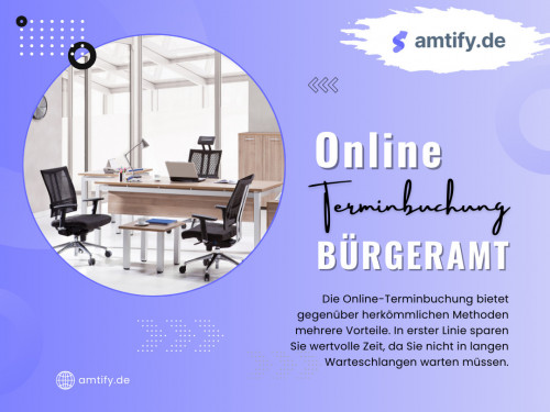 Wenn Sie online einen Termin im Bürgerbüro buchen, können Sie Ihre Wartezeit deutlich verkürzen oder sogar ganz eliminieren.

Offizielle Website: https://amtify.de/

Weitere Informationen finden Sie hier: https://amtify.de/amt

Unser Profil: https://gifyu.com/amtify
Mehr Bilder: 
http://tinyurl.com/3kpk7j8e
http://tinyurl.com/bdzzf75f
http://tinyurl.com/msd2v275
http://tinyurl.com/5dpcabnc