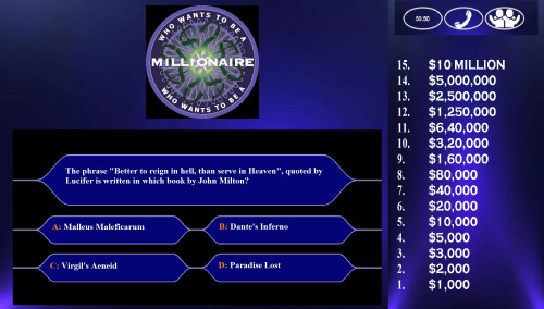 Who Wants To Be a Millionaire Question Card 14