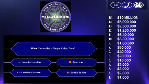 Who Wants To Be a Millionaire Question Card 1