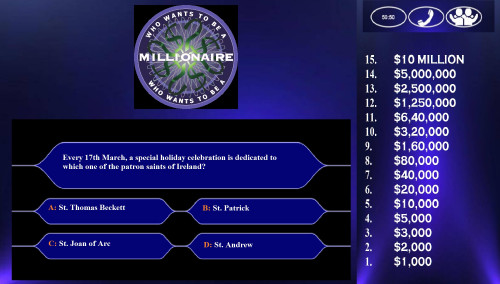 Who Wants To Be a Millionaire Question Card 20