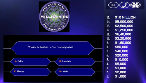 Who Wants To Be a Millionaire Question Card 9