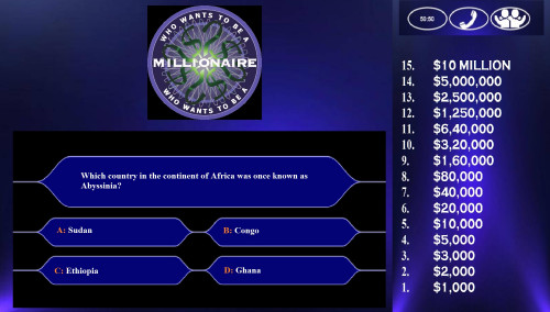 Who Wants To Be a Millionaire Question Card 19