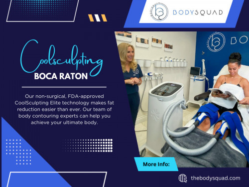 Start by conducting thorough research on Coolsculpting Boca Raton FL. Look for clinics with positive reviews, experienced staff, and state-of-the-art facilities. Online review platforms and social media can be valuable resources for gathering insights from real clients.

To learn more about our services, Check out our website: https://thebodysquad.com/fat-reduction

Find us on Google Maps: http://maps.app.goo.gl/BSS6Wq9JnG1qFvKAA

Look at our Google Business site: https://bodysquad.business.site

Contact Now: BodySquad
Address: 151 E Palmetto Park Rd, Boca Raton, FL 33432, United States
Phone: +1 561-903-4945

Our Profile: https://gifyu.com/thebodysquad
More Images: https://is.gd/4Ze6kK
https://is.gd/qwAEzn
https://is.gd/lxGwU2
https://is.gd/AivPg6