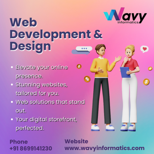 Are you looking for Web Development and Design Services to elevate your online presence to new heights? At Wavy Informatics, our team is here to create stunning, tailor-made websites that make you stand out in the crowded digital landscape. Let us help you perfect every detail, leaving an unforgettable first impression on visitors. To learn more visit us:https://wavyinformatics.com/