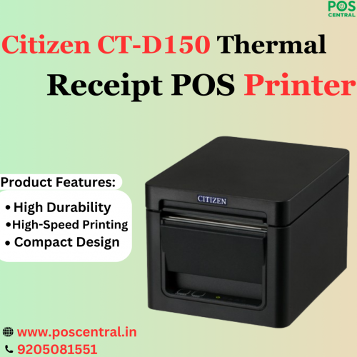 The Citizen CT-D150 Thermal Receipt POS Printer utilizes a Line Thermal printing method, ensuring efficient and reliable printing performance. A Dot Configuration of 576 dots per line guarantees crisp and clear output for various applications. Its storage environment ranges from -20°C to 60°C, ensuring durability and functionality even in challenging conditions. Designed for versatility and durability, the CITIZEN CT-D150 POS Printer is a reliable business choice. Trust POS Central India to provide top-notch solutions for all your POS needs. Visit https://www.poscentral.in/citizen-ct-d150-pos-printer.html