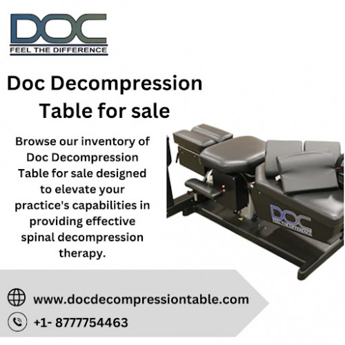 Browse our inventory of Doc Decompression Tables for sale, designed to elevate your practice's capabilities in providing effective spinal decompression therapy. Invest in quality equipment at competitive prices and unlock new possibilities for patient care and treatment outcomes. Contact us today