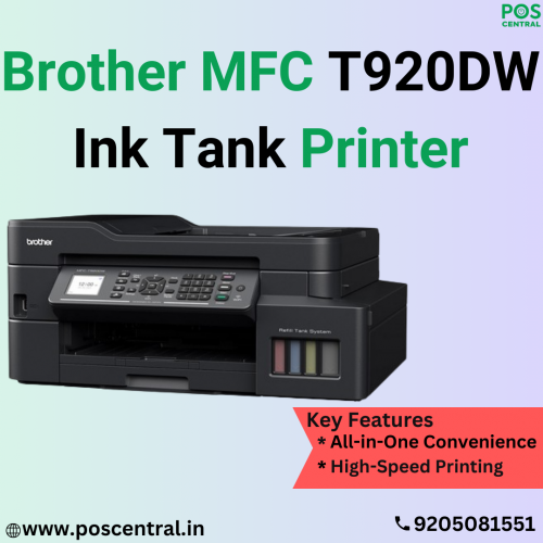 The Brother MFC-T920DW All-in-One Mono Laser Printer offers versatile functionality, combining printing, scanning, copying, and faxing capabilities in one device. With a generous 128MB memory, it efficiently handles tasks without compromising speed or performance. The 1.8-inch TFT Color LCD provides easy navigation and status monitoring. Its interface options include Hi-Speed USB 2.0 for seamless connectivity and wired/wireless LAN for flexible networking. The POS Central India website offers impressive deals on Brother MFC T920DW with free express delivery. Visit https://www.poscentral.in/brother-mfc-t920dw-all-in-one-mono-laser-printer.html