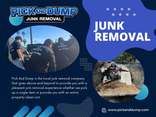 Do you find yourself surrounded by clutter and feeling overwhelmed? It might be time for a junk removal session to streamline your space and reclaim your peace of mind. Whether you're preparing for a big cleanup or simply looking to declutter, following a few simple steps can help you prepare like a pro. Let's dive in!

Official Website: https://www.pickanddump.com

Pick and Dump Junk Removal
Address: 333 Palm Ave, Chula Vista, CA 91911, United States
Phone: 619-552-2885

Google Map URL: https://maps.app.goo.gl/GXivuWLvMi7ATkoDA

Our Profile: https://gifyu.com/pickanddump

More Photos:

https://is.gd/dvoFC2
https://is.gd/7x1RSn
https://is.gd/L8JnX9
https://is.gd/BKTx60