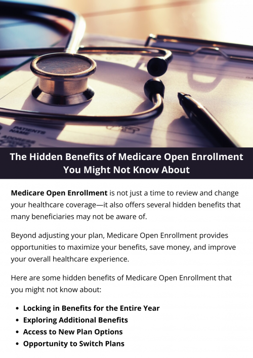 Medicare Open Enrollment provides chances to explore new plans, access additional benefits, review quality ratings, and save on prescription drugs. It allows switching between Original Medicare and Medicare Advantage, reevaluating healthcare needs, and seeking personalized assistance. These benefits help optimize coverage and improve overall well-being. To know more visit here https://www.capitalbluemedicare.com/wps/portal/capm/home/enroll