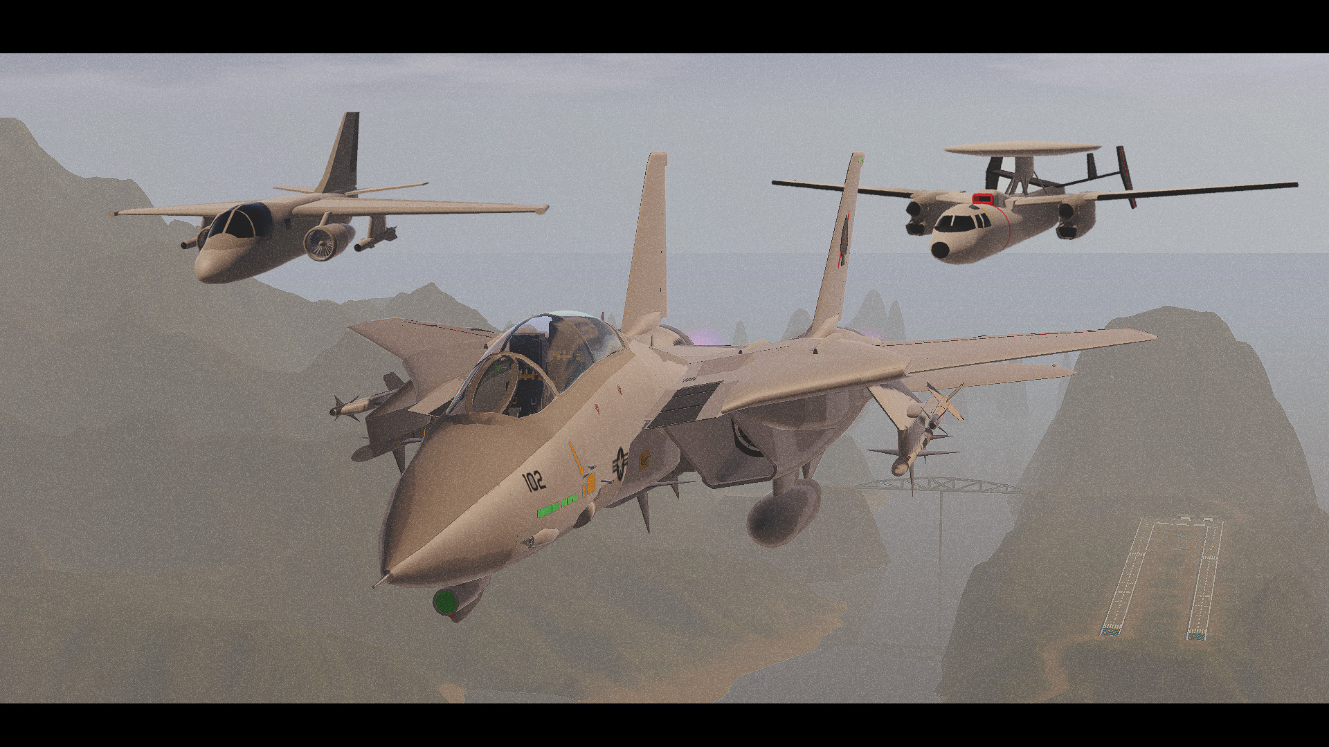 F-14 with a S-3 and E-2