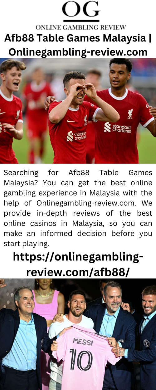 Searching for Afb88 Table Games Malaysia? You can get the best online gambling experience in Malaysia with the help of Onlinegambling-review.com. We provide in-depth reviews of the best online casinos in Malaysia, so you can make an informed decision before you start playing.

https://onlinegambling-review.com/afb88/