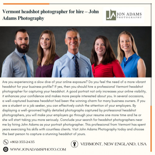 Vermont headshot photographer for hire – John Adams Photography