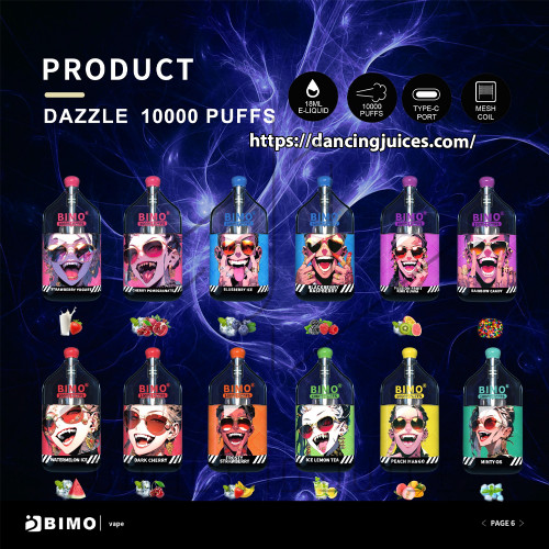 BIMO Dazzle 10000 Puffs Phone: 0971.829.269
Link sản phẩm: https://dancingjuices.com/bimo-dazzle-10000-puffs-pod-1-lan-dung-gia-re/
BIMO Dazzle 10000 Puffs - Cuộc Chơi Vaping Sáng Tạo Và Sành Điệu
BIMO Dazzle 10000 Puffs sở hữu một lối thiết kế ấn tượng như một bình rượu nhỏ có thể bỏ túi với nhiều họa tiết sinh động, dễ dàng phù hợp với nhiều outfit xuống phố của anh em. Đây không chỉ là một sản phẩm vape pod giúp bạn thư giãn mà còn là món phụ kiện độc đáo làm nổi bật cá tính riêng của mỗi người.
Sử dụng hệ mesh coil 1.0 bên trong lõi đốt, dòng coil được xem là “vua” hương vị , đem đến cho người dùng trải nghiệm vaping khoái khẩu và thỏa mãn
Không như các dòng dispod với bình chứa tinh dầu được đóng kín bên trong, bình chứa tinh dầu của BIMO Dazzle có thiết kế trong suốt cho phép người dùng quan sát lượng tinh dầu còn lại bên trong một cách thuận tiện.
Tên Sản Phẩm: BIMO Dazzle 10000 Puffs
Kích Thước: 45*24.9*94.4mm
Số Hơi Hút: 10000 Hơi
Chất Liệu: PC + ALU
Lõi Đốt: Mesh coil 1.0 Ohm
Dung Lượng Pin: 650mAh
Cổng Sạc: Type-C
https://www.google.com/maps?cid=16073557771138950785&_ga=2.30753718.864961663.1654662457-1440810753.1654662457
WEBSITE: http://dancingjuices.com
27/16/1 Nguyễn Ngọc Lộc-P14- Q10 339/39B1 Lê Văn Sỹ - P13- Q3 Hotline : 0971.829.269 (Zalo) 
#BIMODazzle10000Puffs #pod1lan #disposablepod #vape #vapeshop #vapevietnam