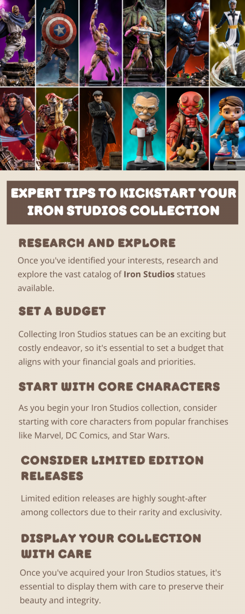 Starting your Iron Studios collection is an exciting journey filled with endless possibilities and opportunities for discovery. By defining your interests, researching and exploring the catalog, setting a budget, starting with core characters, considering limited edition releases, displaying your collection with care, and connecting with fellow collectors. To know more visit here https://thecardvault.co.uk/collections/iron-studios-other-tv-film