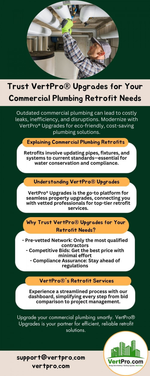 Choose VertPro® for expert commercial plumbing retrofit services. Upgrade efficiently and save costs.
