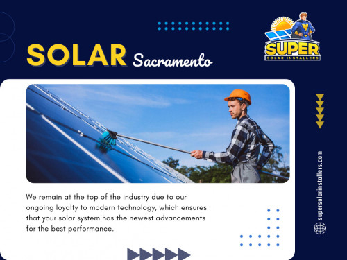 Solar panels utilize clean, renewable energy from the sun to generate electricity. By installing solar Sacramento on your property, you become part of the green energy movement, reducing your reliance on fossil fuels and lowering your carbon footprint. 

For more info click here: https://supersolarinstallers.com/residential-solar

Contact: Super Solar Installers
Address: 8880 Cal Center Dr #400, Sacramento, CA 95826, United States
Phone: +12792265343

Find Us On Google Map: https://maps.app.goo.gl/M53eYY512ThCA8A37

Our Profile: https://gifyu.com/supersolarinstal
More Images: http://gg.gg/19zabt
http://gg.gg/19zabv
http://gg.gg/19zabs
http://gg.gg/19zabr