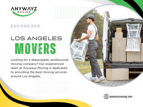 From Chaos To Calm: Experience The Difference With Our Los Angeles Movers! Moving can be a chaotic and stressful experience, but it doesn't have to be. If you are looking for Los Angeles movers who can help you with all your moving needs, look no further than Anywayz Moving. 
We understand the challenges and emotions that come with relocating, which is why we're dedicated to providing a seamless and calming moving experience for our clients. 

Our Official Website: https://anywayzmoving.com/

Click Here For More Information : https://anywayzmoving.com/los-angeles-movers

Anywayz Moving
Address:		5877 San Vicente Blvd.Suite # 111 Los Angeles California 90019 United States
Phone Number:		818-293-8294
Email:			info@anywayzmoving.com
		
Find Us On Google Map:	https://g.co/kgs/BzgHaHs

Our Profile: https://gifyu.com/anywayzmoving

See More Images: 
https://tinyurl.com/2bxwqulg
https://tinyurl.com/234belsn
https://tinyurl.com/26f32f4r
https://tinyurl.com/28vd9qju