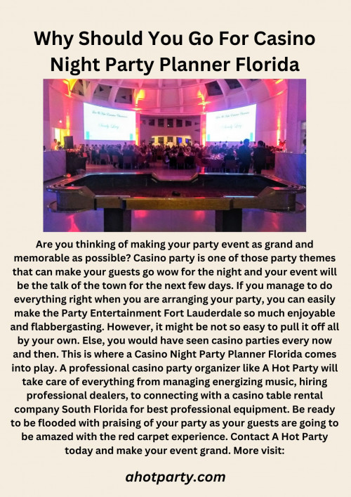 Why Should You Go For Casino Night Party Planner Florida