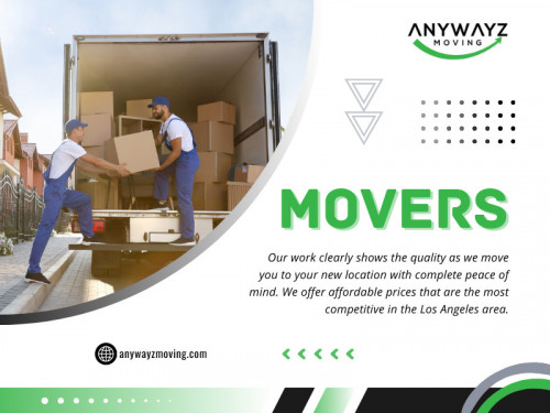 The volume and weight of your belongings directly impact the cost of moving services. More substantial or bulkier items require more effort and resources to pack, load, and transport safely. 
Movers may assess the size and weight of your possessions to determine the number of crew members needed, the size of the moving truck, and the amount of packing materials required.

Our Official Website: https://anywayzmoving.com/

Click Here For More Information : https://anywayzmoving.com/los-angeles-movers

Anywayz Moving
Address:		5877 San Vicente Blvd.Suite # 111 Los Angeles California 90019 United States
Phone Number:		818-293-8294
Email:			info@anywayzmoving.com
		
Find Us On Google Map:	https://g.co/kgs/BzgHaHs

Our Profile: https://gifyu.com/anywayzmoving

See More Images: 
http://gg.gg/1ac3ip
http://gg.gg/1ac3im
http://gg.gg/1ac3io
http://gg.gg/1ac3in