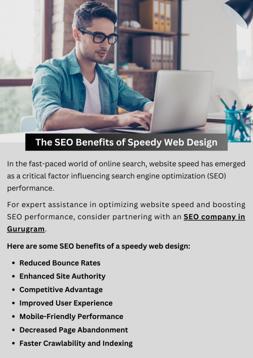 Fast web design offers several SEO benefits. Speedy websites rank higher in search results, as search engines prioritize user experience. Fast loading times reduce bounce rates, keeping visitors engaged and improving conversion rates. Moreover, efficient web design attracts more organic traffic and enhances overall website performance, ensuring better visibility and success online. To know more visit here https://singhimarketingsolutions.com/seo-services/gurugram/