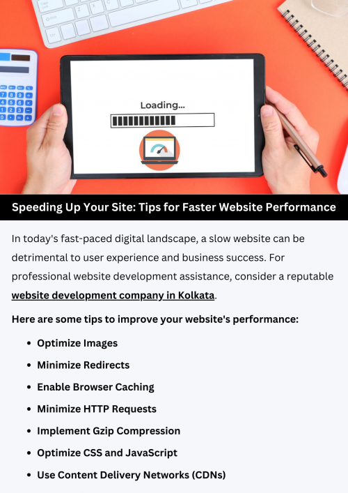 Discover effective tips for speeding up your website's performance. Learn strategies such as optimizing images, minifying code, and leveraging caching to reduce load times. By implementing these techniques, you can enhance user experience, boost engagement, and improve search engine rankings. Ensure your website delivers fast and responsive browsing experiences to keep visitors engaged and drive better results. To know more visit here https://singhimarketingsolutions.com/website-development-services/kolkata/