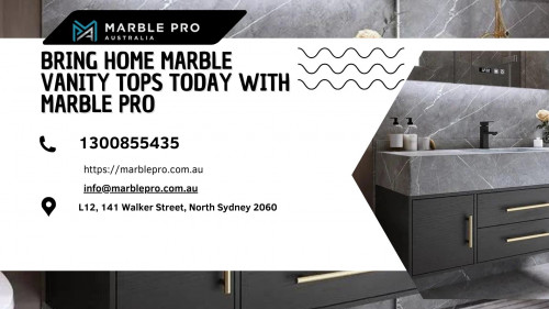 Thinking of redesigning your bathroom vanity? Bring home the best quality marble vanity tops from Marble Pro today and enhance the look of your home. We provide premium quality products that are stylish and functionable along with being durable. Our craftsmen are highly skilled and experienced. We prioritise precision to provide best results. Visit our official website today for more details - http://marblepro.com.au