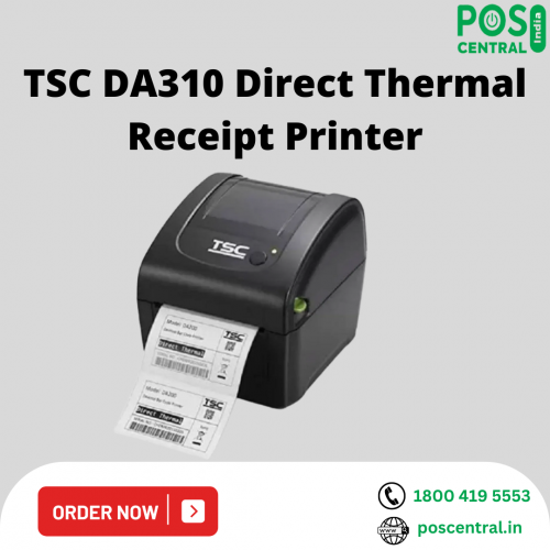 TSC DA310 Direct Thermal Receipt Printer features a compact, space-saving design & can be easily integrated into a wide range of POS systems, making it an ideal choice for businesses of all sizes. One of the key features is its high print speed, which can reach up to 4 inches per second. This printer is equipped with multiple sensors, such as the transmissive gap sensor, ribbon end sensor, & head open sensor. Overall, it is a reliable, high-performance printer that is ideal for businesses that require fast, high-quality printing of receipts & other types of documents. Shop DA 310 at affordable prices with free pan-India shipping from POS Central India. Visit https://www.poscentral.in/tsc-da-310-direct-thermal-desktop-printer.html