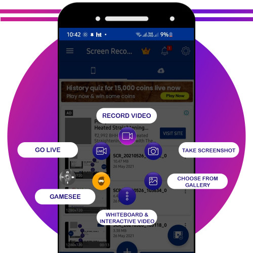 Easy & Fast access to screen recording controls from Notification bar to ensure the screen recording is fast and quick for users. Download the app https://bit.ly/3l2L0AY