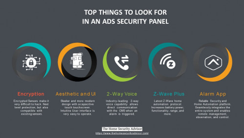 Features to look for in an ADS Home Security alarm panel.
https://www.thehomesecurityadvisor.com/ads-security-review/

Top 5 Must-Haves in a quality Security System Alarm Panel
When considering an ADS Alarm System, make sure you look into the following features.
Encryption – Not all panels have adequate encryption to protect against modern-day hackers. Encrypted Sensors make it very difficult to hack. If you are upgrading a system, that could mean having to upgrade all your sensors. Some panels, like the 2GIG GC2e, are also backward compatible with prior generations.
Aesthetic and UI – Today’s panels should be sleeker and more modern, with capacitive touch screen controls.
2-Way Voice – Industry-leading panels offer 2-way voice capability that allows direct communication with the CMS when an alarm is triggered.
Z-Wave Plus – This is a new-and-improved protocol, allowing home-automation products to have more battery power, higher functionality, longer range, and many more benefits over the original Z-Wave protocol
Alarm App – Make sure that the security and home automation platform seamlessly integrates the entire system and enables remote management, observation, and control, from your smartphone, computer, or tablet with an internet connection. You can check Apple App Store or Google Play for ratings.