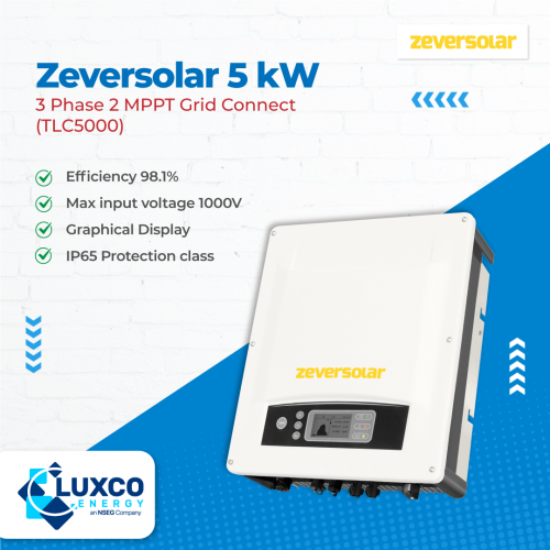 Zeversolar 5kW 3 Phase 2 MPPT Grid connect(TLC5000)

1. Efficiency
2. Max input voltage 1000V
3. Graphical Display
4. IP65 Protection class

Visit our site: https://www.luxcoenergy.com.au/wholesale-solar-inverters/zeversolar/