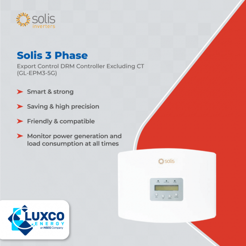 Solis 3 Phase
Export Control DRM Controller Excluding CT
(GL-EPM3-5G)

1.Smart & strong
2.Saving & high precision
3.Friendly & compatible
4.Monitor power generation and load consumption at all times
 
Our site : https://www.luxcoenergy.com.au/wholesale-solar-inverters/solis/