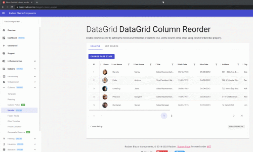 datagrid fixed columns