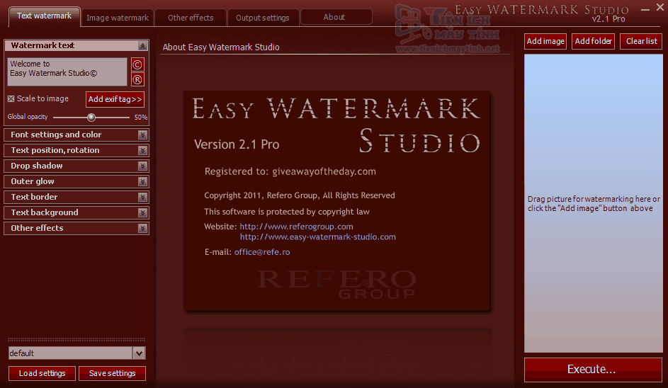 Tải Easy Watermark Studio 2.1 Pro - Phần Mềm Đóng Dấu Hình Ảnh Nhỏ, Gọn
