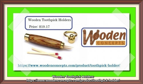 Searching for versatile wooden toothpick holders? Wooden Concepts provide stylish toothpick holders which can store toothpicks, emergency money or matches, made of materials such as Dymondwood Fuchia, Hazelnut, Heritage Oak, Indigo Royalwood, Madras and Magnum.
https://www.woodenconcepts.com/product/toothpick-holder/