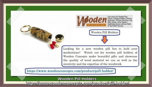 Looking for a new wooden pill box to hold your medications?  Watch out for wooden pill holders of Wooden Concepts make beautiful gifts and showcase the quality of wood material we use as well as the creativity and the expertise of the woodwork.
https://www.woodenconcepts.com/product/pill-holder/